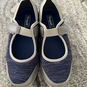 PROPET WAA003J Onalee Blue/Silver Stretch Jersey Mary Jane Diabetic Appr. 8.5W